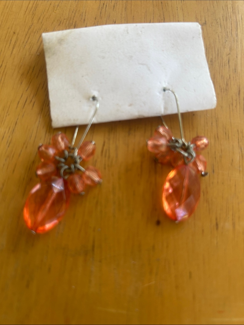 Handmade Orange Crystal Dangle Earrings - Women Jewelry